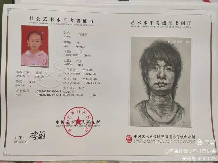 祝贺咏山画室2024全国美术考级取得优异成果